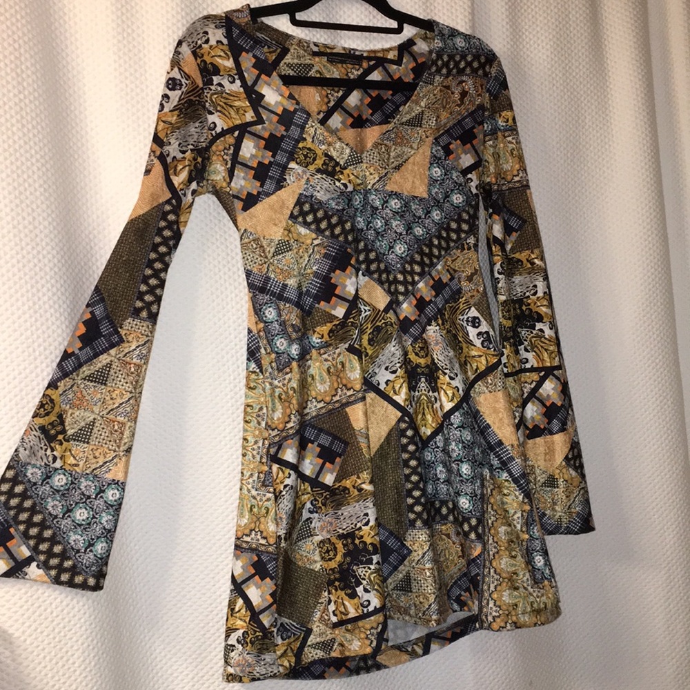 Zara/Trafaluc multi pattern dress